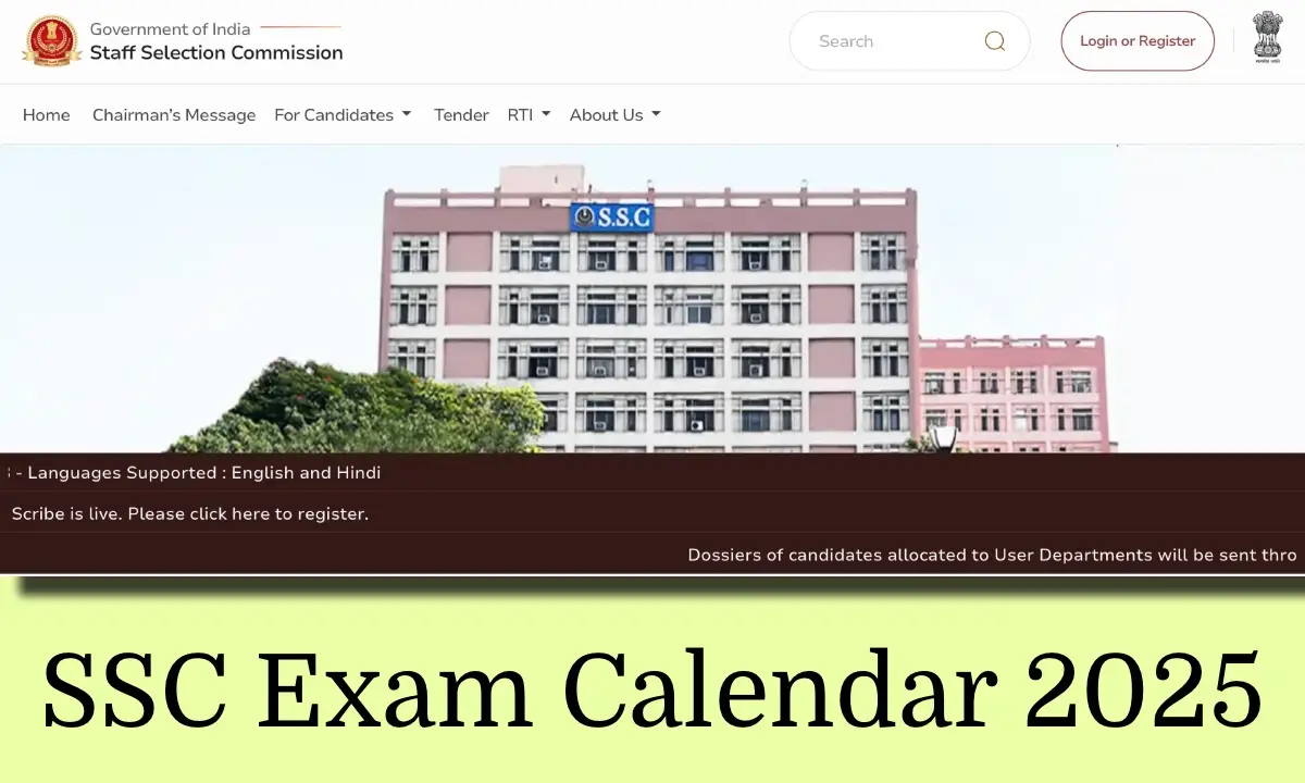 SSC Exam Calendar 2025