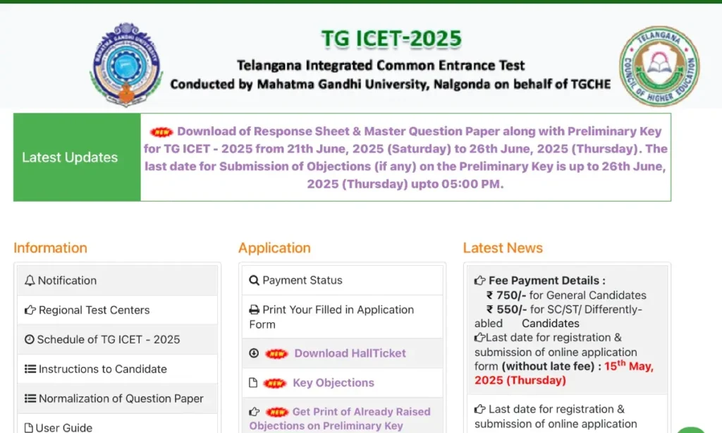 TG ICET Answer Key