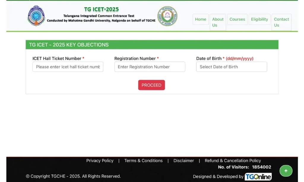 Raise Objections Against TG ICET Answer Key